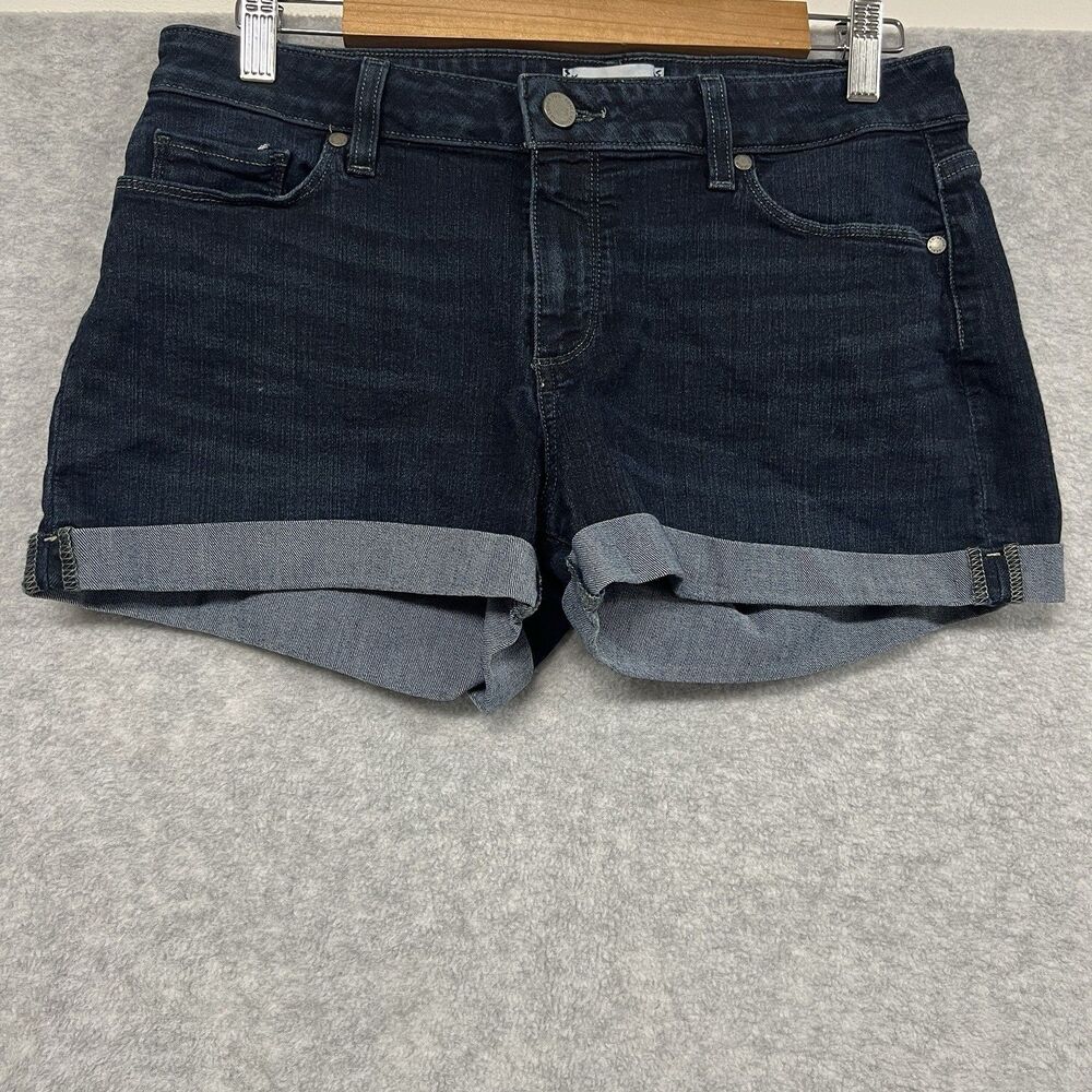 Paige Jimmy Jimmy Denim Shorts Women’s 29 Dark Wash Cuffed Distressed Stretch